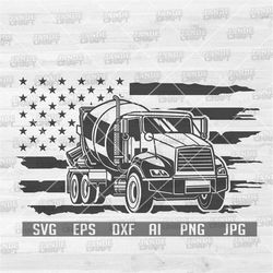 US Concrete Mixer Truck Svg | Construction Svg | Cement Mixer Truck Svg | US Construction Truck Svg | US Truck Svg | Con