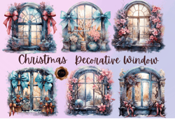 Christmas decorative window, PNG Clipart, Sublimation, Festive decor, Holiday-themed, Winter decorations, Creative desig
