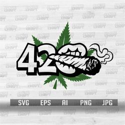 420 Lips Smoking | SVG | Cut Files | Blunt | Joint | Weed | Marijuana Svg