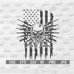 US Skull and Guns Svg | Gun Owner svg | US Patriotic svg | Guns and Riffle svg | 2nd Amendment svg | US Flag Guns Svg |