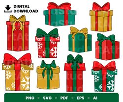 bundle layered svg, christmas gift box svg, christmas svg, digital download, clipart, png, svg, cricut, cut file