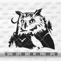 Owl Scene svg | Owl Clipart | Owl Cutfile | Owl Shirt svg | Boho svg | Wild One svg | Wild Animal svg | Owl Stencil | Ow