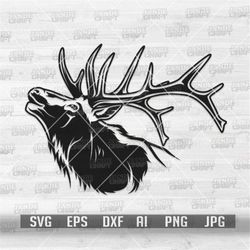 Elk Deer svg | Outdoor Animal Clipart | Forest Life Shirt png | Camp Scene Cut File | Antler Clipart | Deer Hunter Cutfi