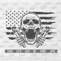 US Plumber Skull svg | US Plumber Monogram | Plumber Clipart | Plumber Dad png | Plumber Cutfile | US Pipe Fitter svg |