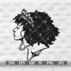 Afro Queen svg | Black Girl Magic Clipart | Pretty Black Woman Stencil | African Mom Life Shirt png | Sexy Lady Big Hair