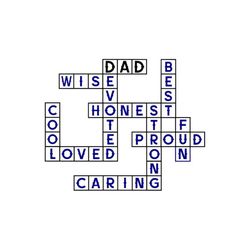 DAD Crossword Puzzle - SVG, PNG DIgital Download