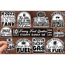 Gas Tank Stickers | 10 Printable Stickers PNG files | Gas Ornaments Stickers Bundle | Fuel Ornament Stickers | Fuel Gaug