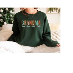 Personalized Grandma Sweatshirt, Custom Grandma Sweatshirt Kids Names, Grandkids Name Sweatshirt, OF016