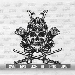 Samurai Skull svg | Warrior Clipart | Fighter Stencil | Ancient Soldier dxf | Viking Cutfile | Ninja Skull jpeg | Armore