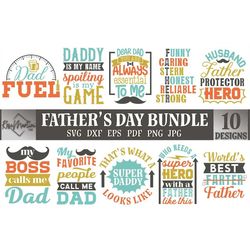 Father's Day Bundle SVG 10 designs file for cutting machines - Cricut Silhouette Fathers day SVG Gift for Dad svg cut fi