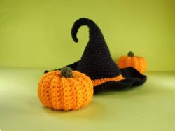 Halloween Decor Set, Witch Hat, Pumpkins, Holiday Decor, Halloween Decor, Fall