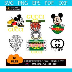 Disney Mickey Gucci Logo Bundle Svg, 6 Files Mickey Gucci Logo Svg