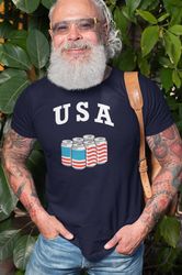 USA Shirt, Funny Beer T Shirt, Beer Gifts, Bbq Cookout Shirt, Red White & Blue, Patriotic American Tee, Murica Shirt USA