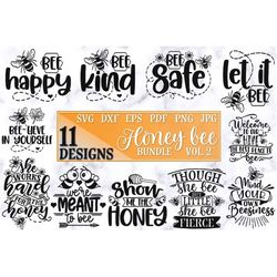 Honey Bee Bundle Of 11 Designs SVG files for cutting machines Cricut Silhouette Sublimation Designs Bee Pun SVG file Que