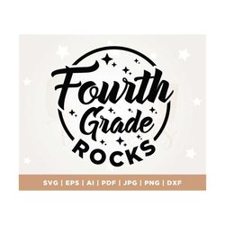 4th Grade Rocks svg, back to school svg, rocks svg, grade rocks svg, 4th grade svg, four grade svg, school life svg, dig