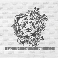 Floral Bear svg | Floral Animal svg | Floral Bear Shirt svg | Floral Animal Shirt svg | Flower Bear svg | Flower Animal