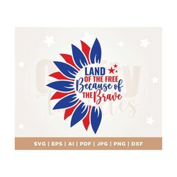 Land of the Free SVG, Patriotic Svg, Png, Svg Files, Silhouette, Cricut Files, Cricut, Png, Svg, sublimation, 4th of Jul