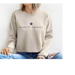 Made in America Sweatshirt, Youth Crewneck Sweatshirt, Liberty Pullover, 4th of July Unisex Sweater, Gift for Her, Mothe