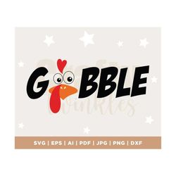 Gobble SVG, Turkey Face SVG, Thanksgiving SVG, Funny, Kids, T-shirt, Png, Svg Files for Cricut, Silhouette, Sublimation