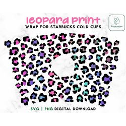 Animal Print 24oz Venti Cold Cup SVG -  Leopard Print Cold Cup SVG - Cheetah Full Wrap For Personalized Cup - Digital Do