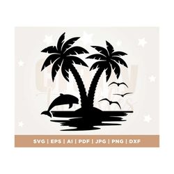 Palm Trees SVG, Summer SVG, Tropical Svg, Ocean and Beach Svg, Sunset SVG, Vacation Png, Sunset Svg, Summer Vibes Svg, D