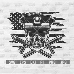 US Police Skull svg | Blue Thin Line svg | Police Clipart | Police Cutfile | Police Shirt svg | Police Dad svg| US Rescu