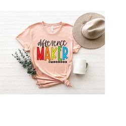 Difference Maker Shirt, Cute Teacher Shirt, Teacher Appreciation, Back to School, Teacher Custom Shirt, Teacher Gift, Te