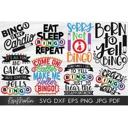 Bundle of 8 BINGO designs SVG file for cutting machines - Cricut Silhouette Bingo SVG Bingo lover svg