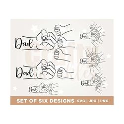 Father's Day Fist Bump Set, Father Hand, Father's Day Gift, Family SVG, Father's Day PNG Baby Toddler Kid Dad Fist Bump