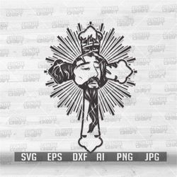 Jesus is Cross svg | Crucifix Clipart | Holy God Cut File | Jesus Saves Stencil | Catholic Shirts png | Christian Cut Fi