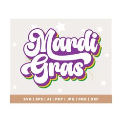 Mardi Gras SVG, Mardi Gras, Mardi Gras Shirt, Mardi Gras PNG, Retro Svg, Retro Font Svg, Mardi Gras Decorations, Mardi G