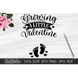 Growing a little Valentine SVG file for cutting machines - Cricut Silhouette Valentines day SVG Pregnancy announcement s