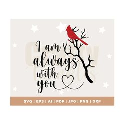 Cardinal Memorial SVG, Memorial SVG, Cardinal SVG, Always With You svg, Remembrance svg, Red Cardinal heart svg, Cut Fil