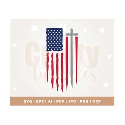 Cross USA Flag SVG, PNG, Second Amendment, Sublimation, America Gun Rights, 2nd Amendment, Patriotic, Print Design, Heat