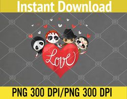 Horror Movie Character Chibi With Heart Love Valentine'S Day PNG Digital Download