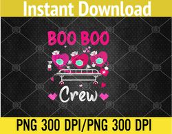 Plaid Boo Boo Crew Valentine's Day Heart Nurse Wearing Mask PNG Digital Download