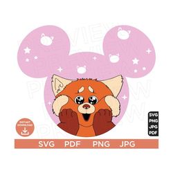 Turning Red Svg, Mei Lee clipart SVG png, Cut File Layered By Color Red Panda, Cut file Cricut, Silhouette