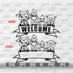 Farm Crew svg | Farm Animals Clipart | Farming Gifts T-shirt Design png | Farm Owner Welcome Monogram | Cow Chicken Goat