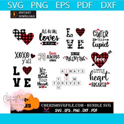 Valentine XOXO Y'all Bundle Svg, Valentine Heart Bundle Svg
