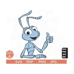 A Bug's Life Svg, Flik Svg, Ant Flik Disneyland  clipart SVG png , cut file layered by color, Cut file Cricut, Silhouett
