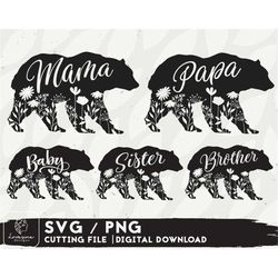 Family Bear SVG Design Bundle - Bear Svg Files For Cricut - Mama Bear Svg - Digital Download