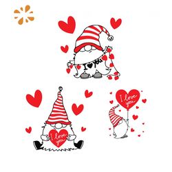 I Love You Gnome Bundle Svg, Valentine Svg, Gnome Svg, Heart Svg, Love Svg, Loads Of Love Svg, Heart Balloon Svg, Valent