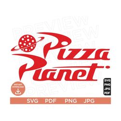 Pizza Planet Svg, Toy Story Svg Ears svg png clipart, cricut design Svg Pdf Jpg Png, Cut file Cricut, Silhouette