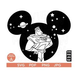 Toy Story SVG clipart, Buzz Lightyear Toy Story Svg Disneyland Ears svg png clipart, cricut design Cut file Cricut, Silh