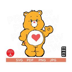 tenderheart bear, care bears svg png pdf / t-shirt svg / cutting file / coffee mug svg / sublimation / cricut / vector s