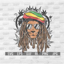 Rasta Lion svg | Weed High Animl Cutfile | Stoned Wild dxf | Cannabis Cutfile | Marijuana dxf | 420 Stencil | Smoking Jo