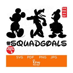 Squadgoals Svg, Mouse svg,  Ears svg, clipart, cricut design Svg, Cut file Cricut, Silhouette, Disneyland Ears, disneyla