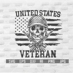 US Veteran Skull svg | Skull svg | Veteran Shirt svg | Veteran Clipart | Veteran Cutfile | US Army svg | US Navy svg | U
