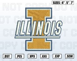 Illinois Fighting Illini Embroidery File, NCAA Teams Embroidery Designs, Machine Embroidery Design File