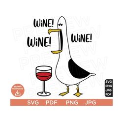 Wine! Wine! Seagull SVG, Finding Nemo SVG, Disneyland Ears clipart SVG, Vector in Svg Png Jpg Pdf format instant downloa